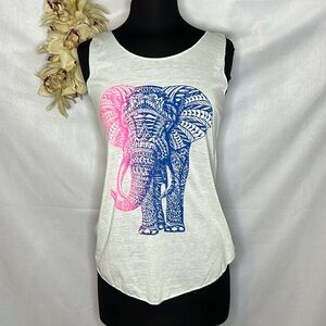 NWOT hand printed elephant tank top from Thailand OSFA
